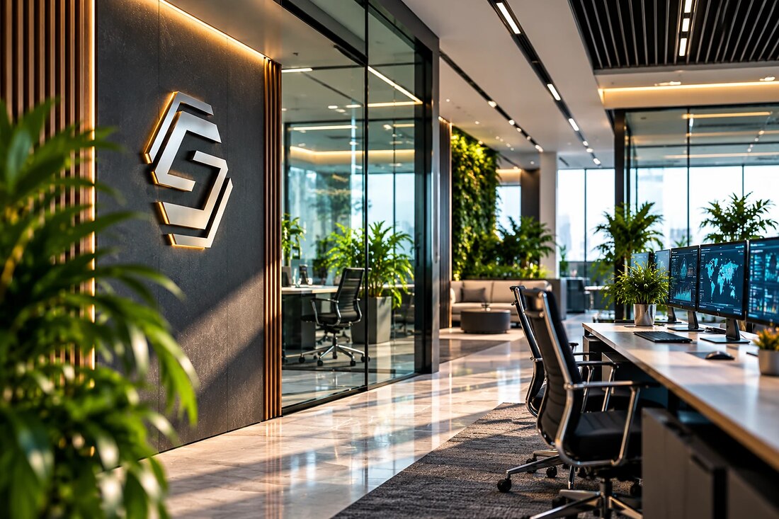 Arab Spec branded office space with modern workstations